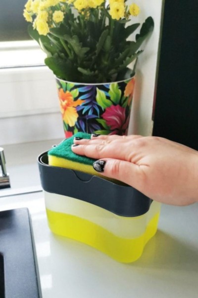 Dozownik na płyn do mycia naczyń pojemnik + gąbka