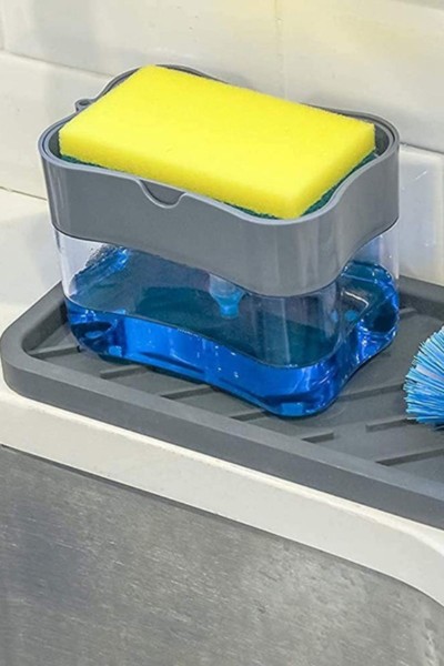 Dozownik na płyn do mycia naczyń pojemnik + gąbka