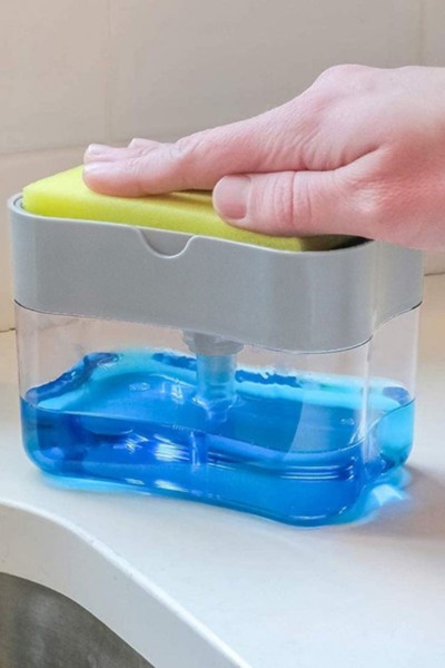 Dozownik na płyn do mycia naczyń pojemnik + gąbka