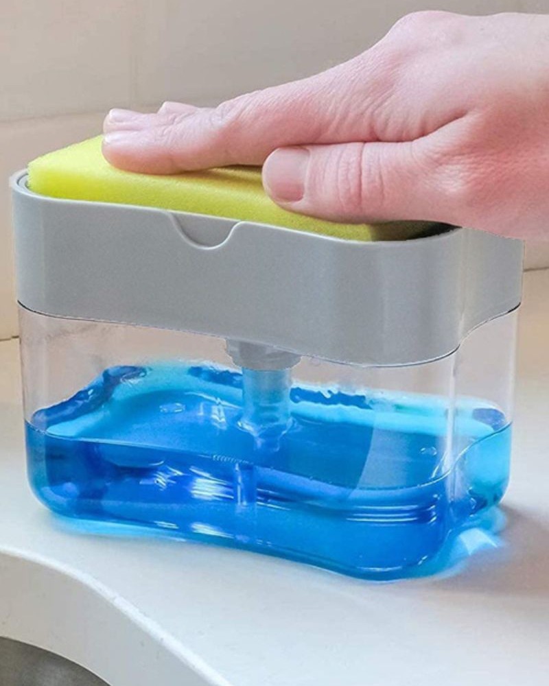 Dozownik na płyn do mycia naczyń pojemnik + gąbka