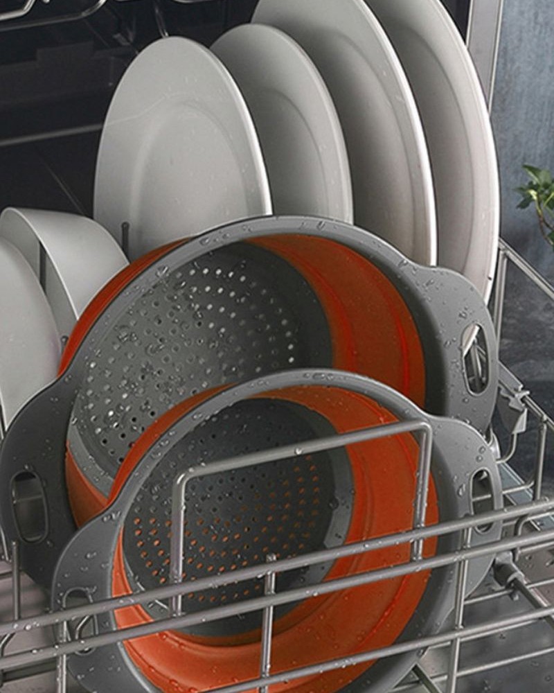 Durszlak silikonowy składany cedzak sitko ociekacz Durszlak silikonowy składany cedzak sitko ociekacz w zmywarce