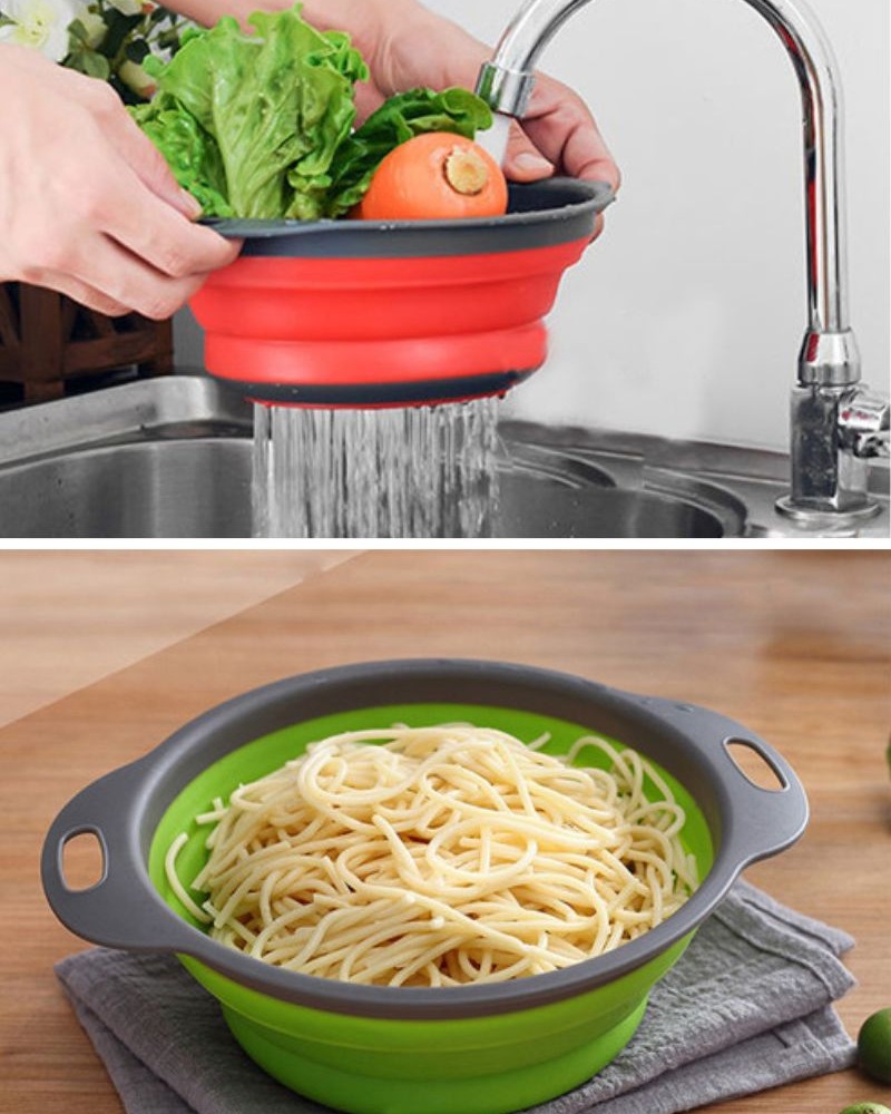 Durszlak silikonowy składany cedzak sitko ociekacz Durszlak silikonowy składany cedzak sitko ociekacz