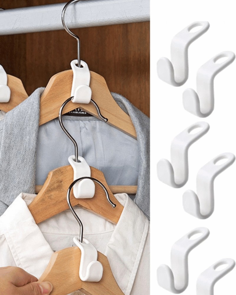 Ubrania zawieszone na wieszakach z wykorzystaniem haczyków na wieszaki