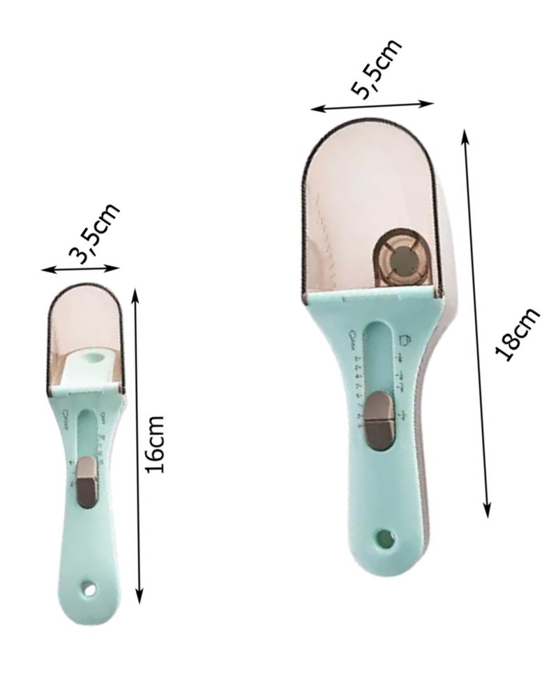 Łyżeczka miarka regulowana mała + duża wymiary