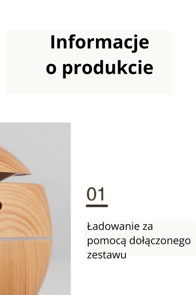 Nawilżacz powietrza w kształcie kuli