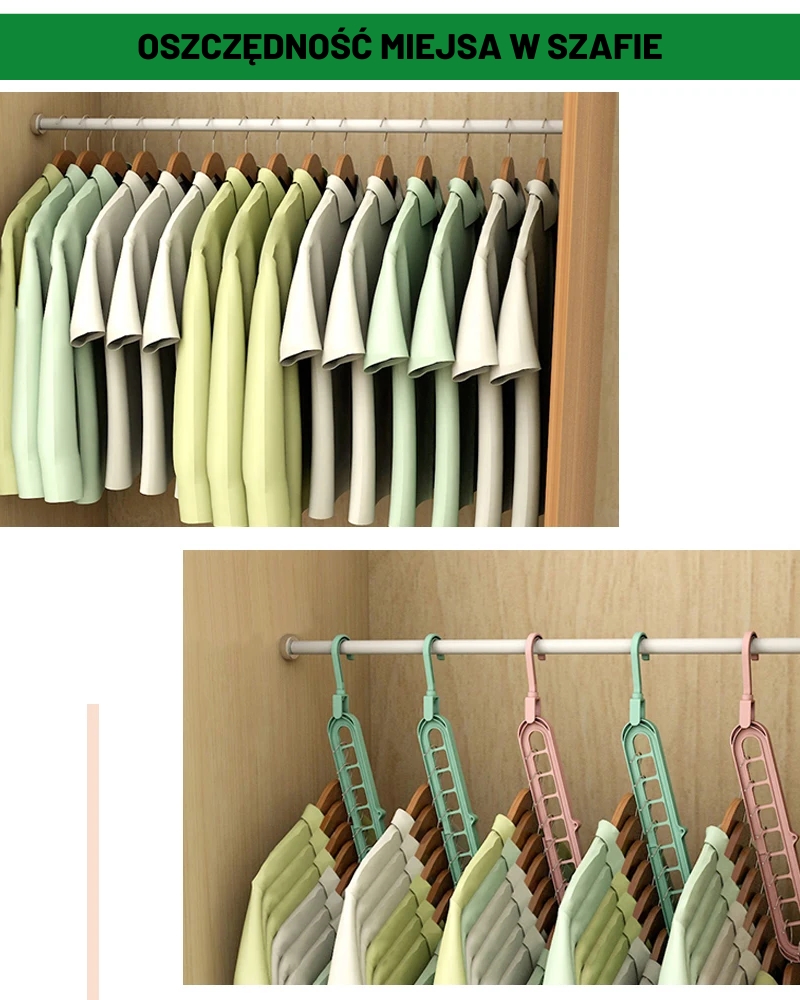Organizer do szafy na wieszaki ubrania 2 sztuki