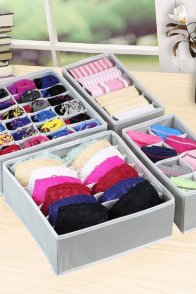 Organizer do szuflady na bieliznę i skarpetki ZESTAW 4 sztuki