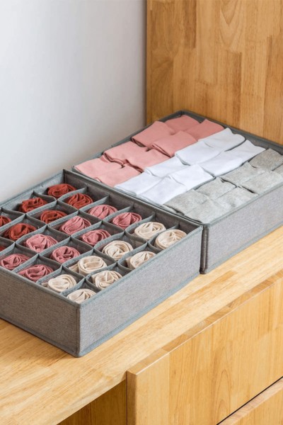 Organizer do szuflady na bieliznę i skarpetki ZESTAW 4 sztuki