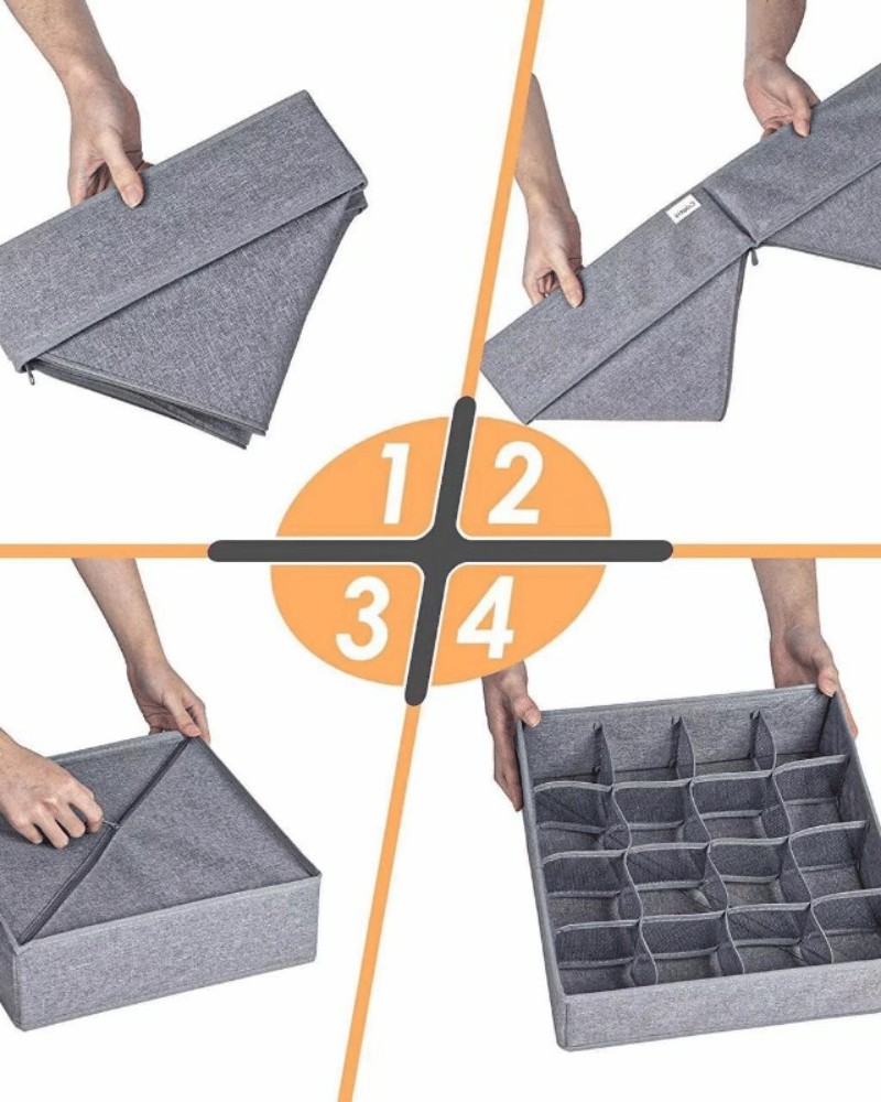 Organizer do szuflady na bieliznę skarpetki duży Instrukcja składania organizera