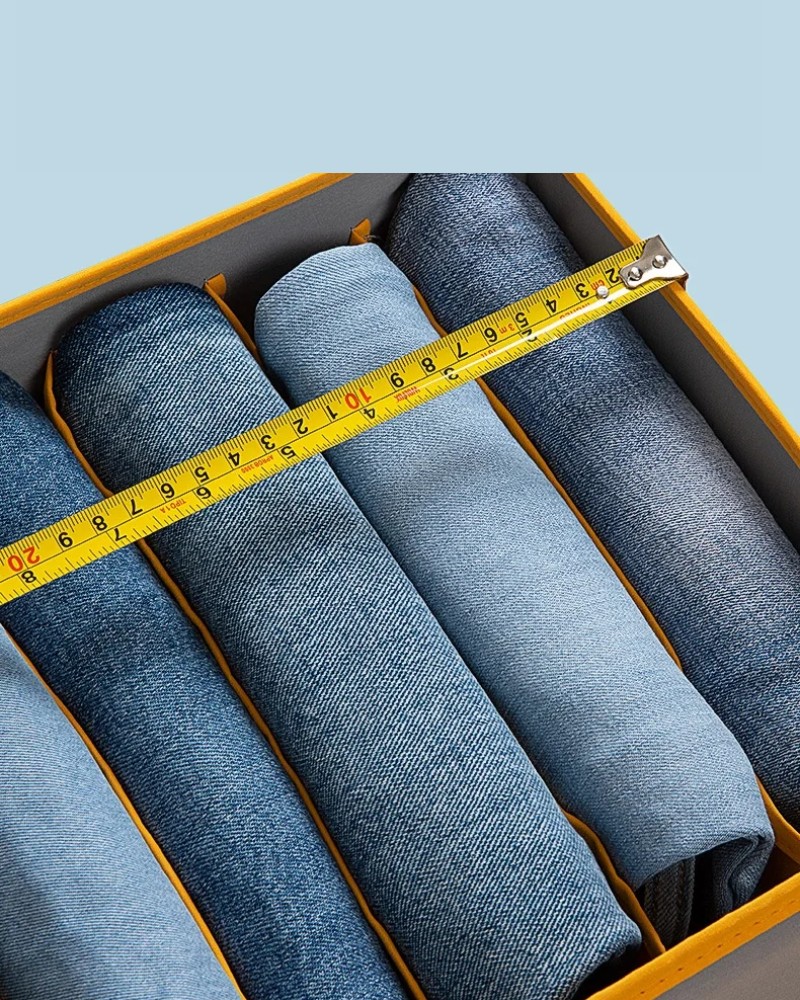 Organizer pudełko do szuflady szafy szafki na ubrania Spodnie ułożone w organizerze