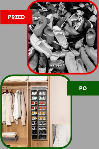 Przed i po użyciu organizera