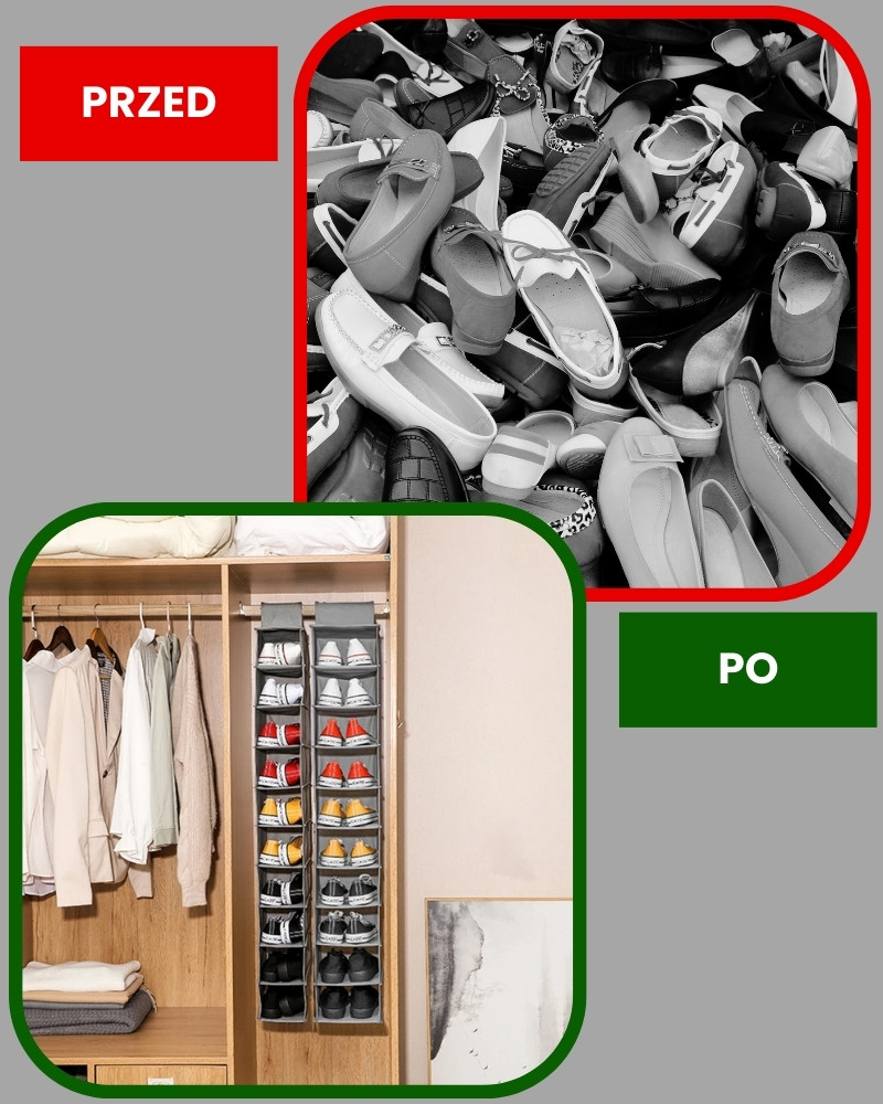 Przed i po zastosowaniu organizera