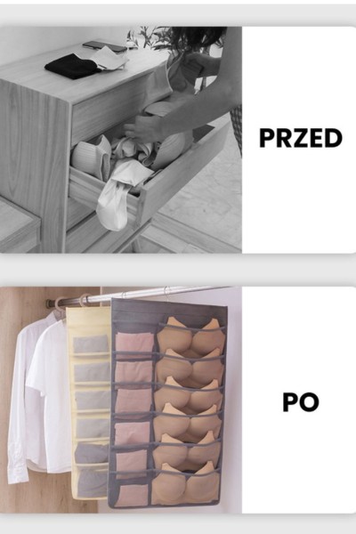 Przed i po użyciu organizera