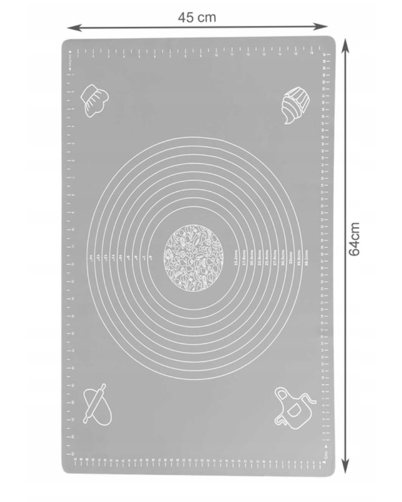 Stolnica duża nie przywierająca silikonowa 64x45 cm Stolnica duża nie przywierająca silikonowa 64x45 cm wymiary