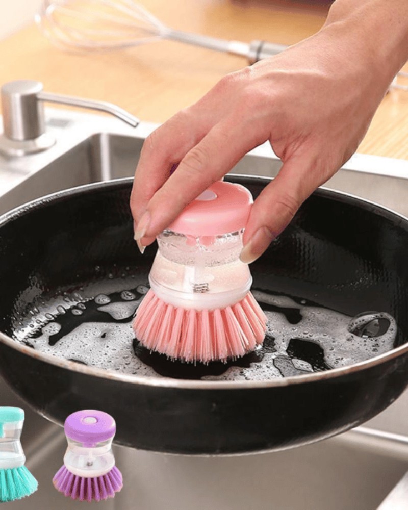 Szczotka do mycia naczyń z pojemnikiem na płyn