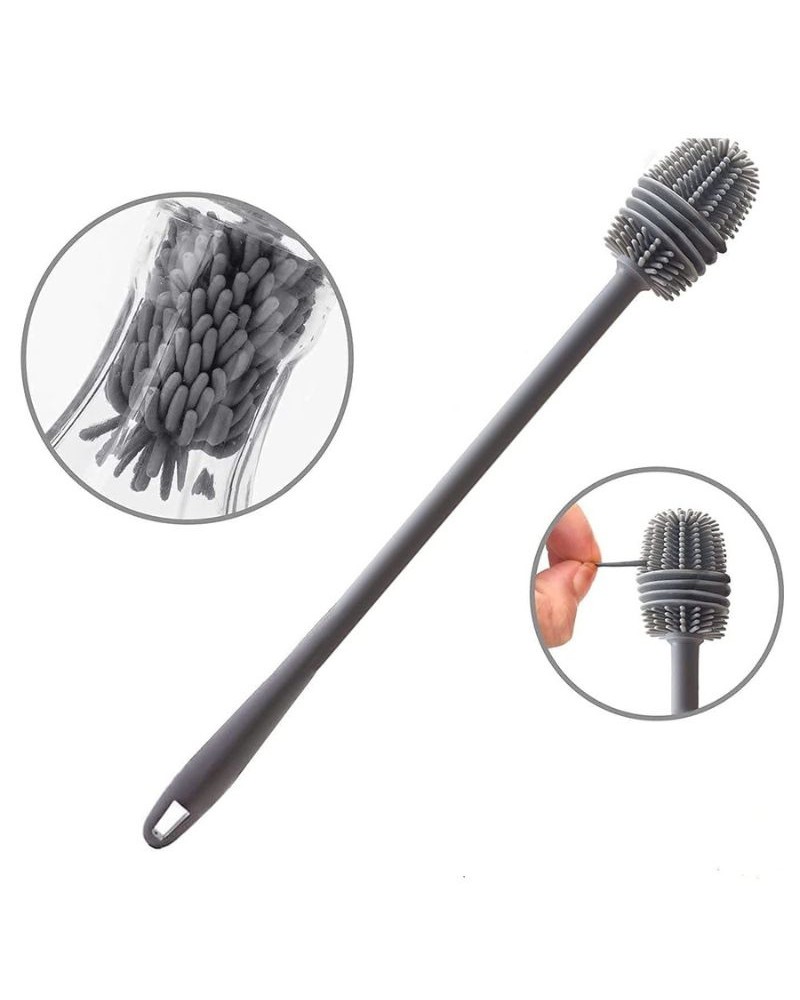 Szczotka silikonowa do mycia szklanek butelek długa