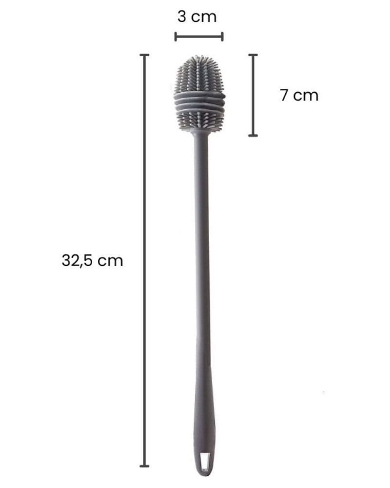 Szczotka silikonowa do mycia szklanek butelek długa wymiary