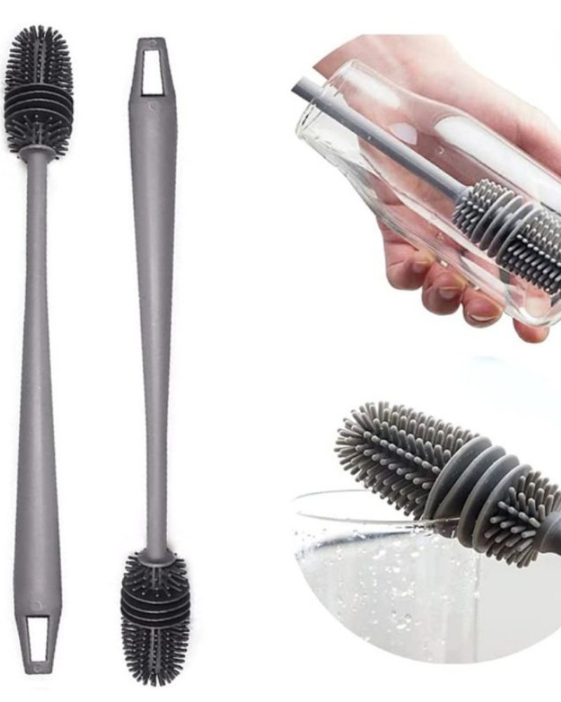 Szczotka silikonowa do mycia szklanek butelek długa