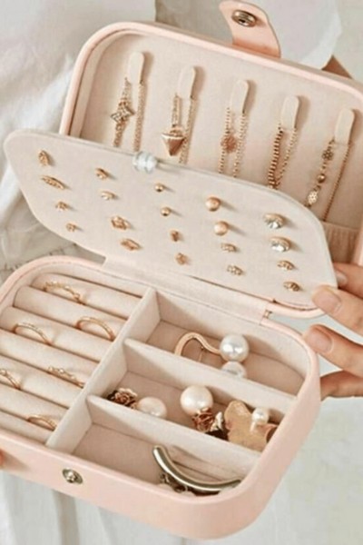 Szkatułka kuferek organizer na biżuterię duża wnętrze