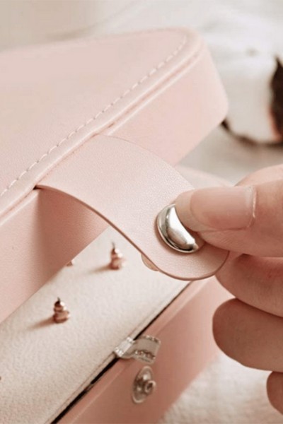 Szkatułka kuferek organizer na biżuterię duża zapięcie