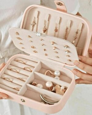 Szkatułka kuferek organizer na biżuterię duża przegródki