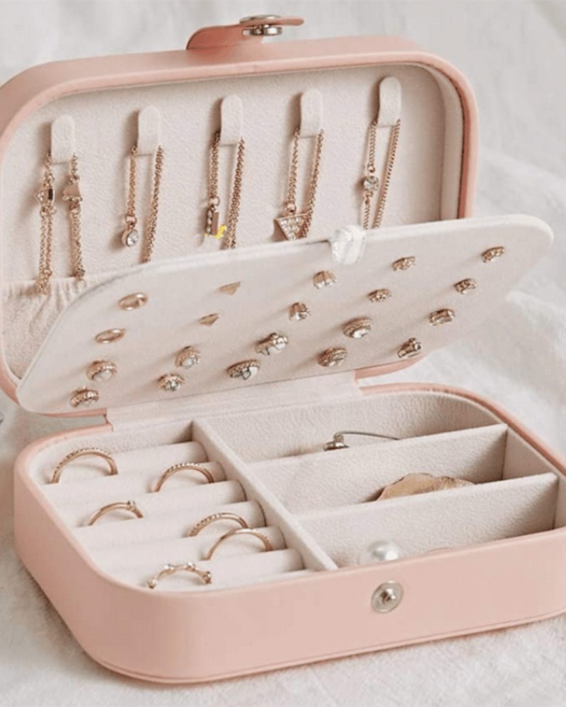 Szkatułka kuferek organizer na biżuterię duża wnętrze