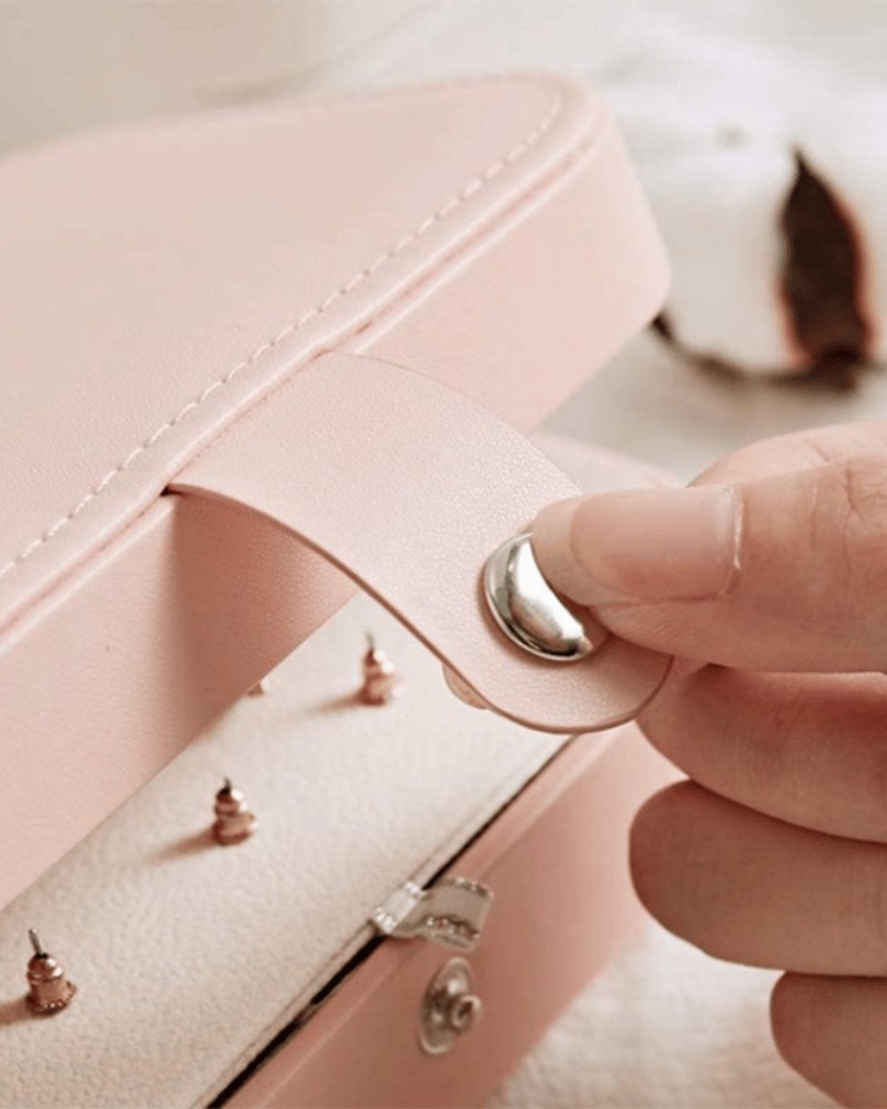 Szkatułka kuferek organizer na biżuterię duża zapięcie