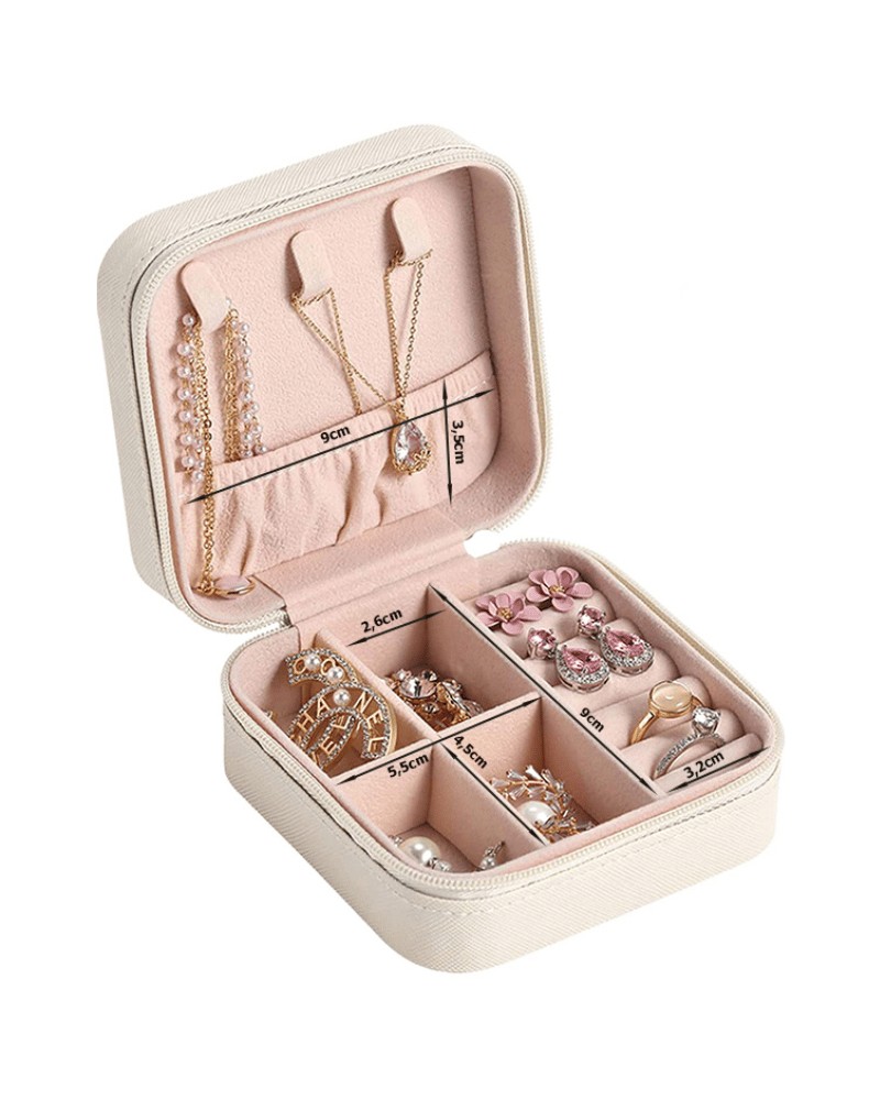 Szkatułka kuferek organizer na biżuterię podróżna 10 cm x 10 cm