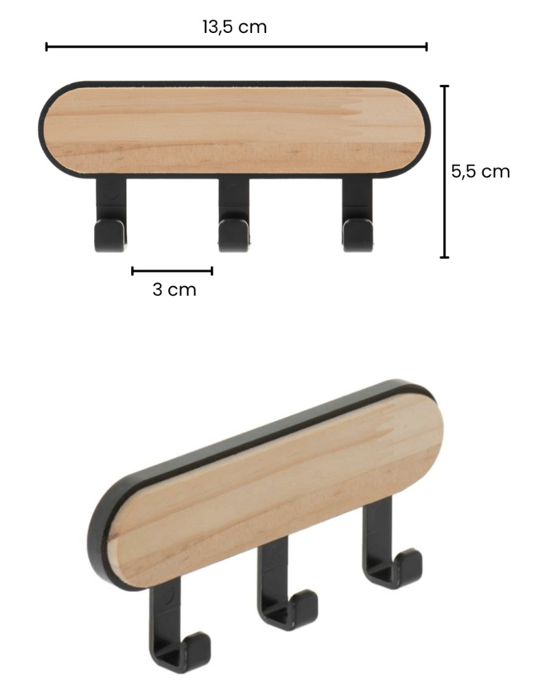 Wieszak haczyk samoprzylepny 3x haczyki wymiary