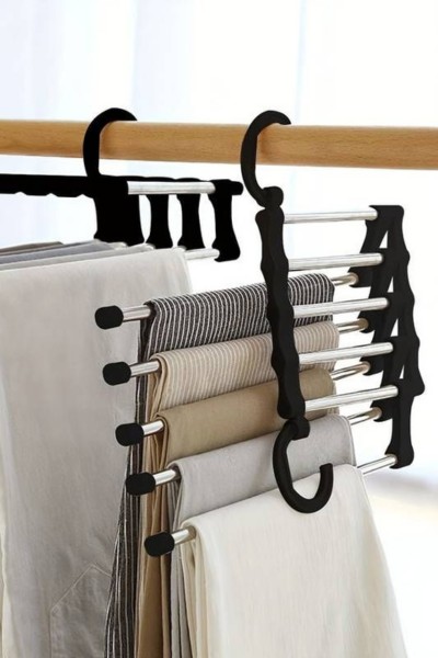 Wieszak na 5 par spodni składany czarne