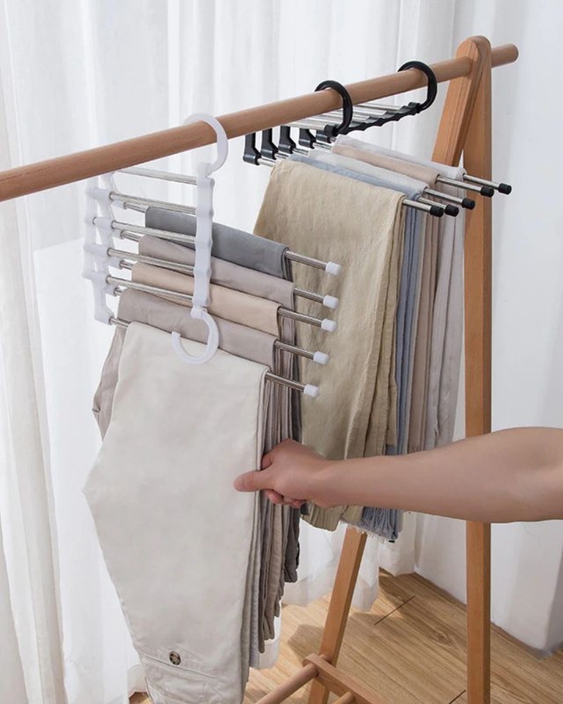 Wieszak na 5 par spodni składany
