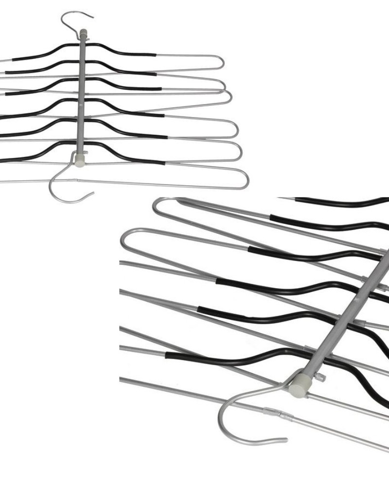 Wieszak na koszule metalowy składany 6w1