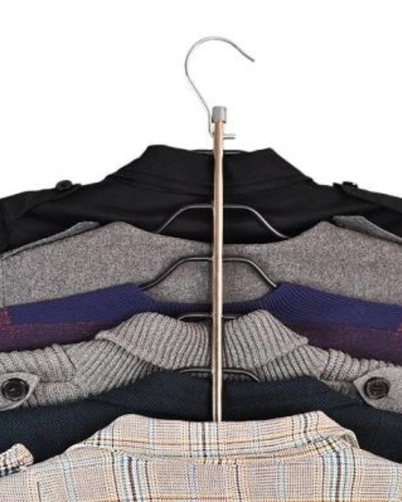 Wieszak na koszule metalowy składany 6w1