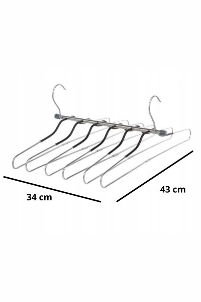 Wieszak na koszule metalowy składany 6w1 wymiary