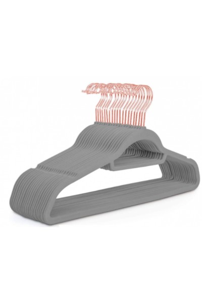 Wieszaki na koszule antypoślizgowe szare