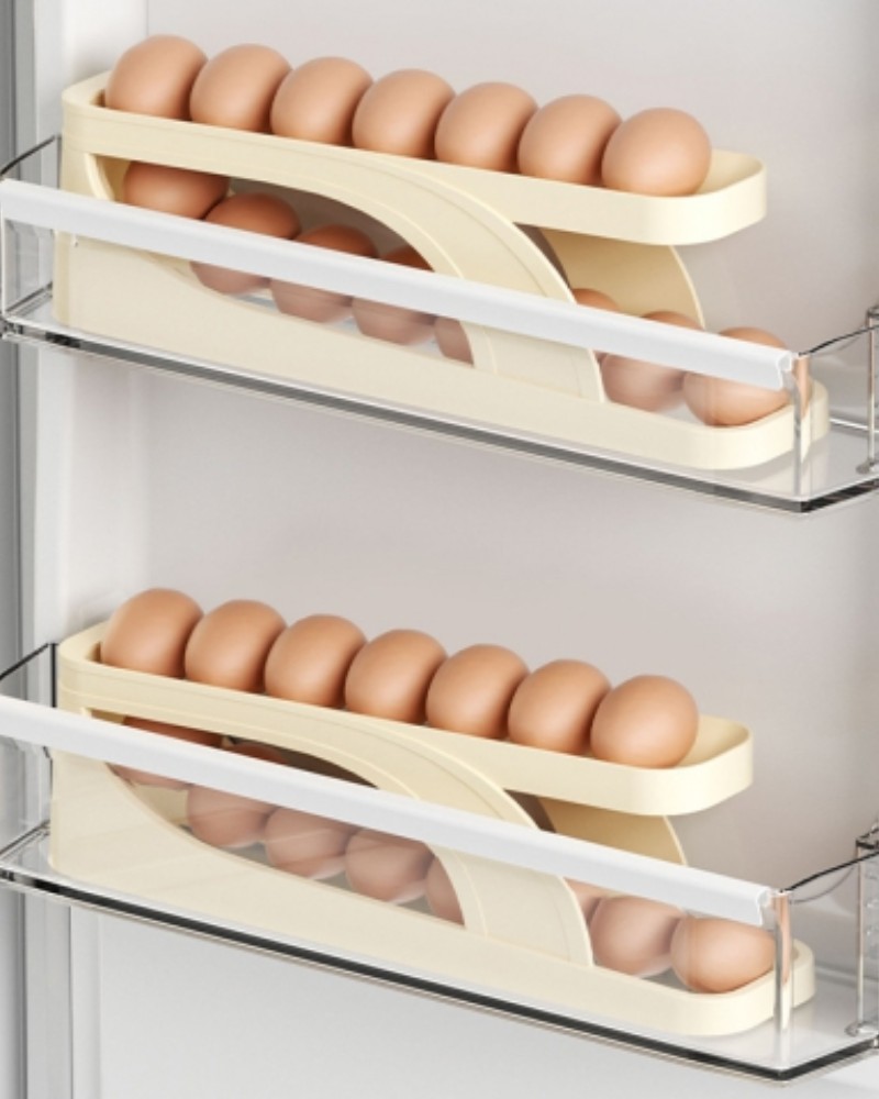 Pojemnik do przechowywania jajek dwupoziomowy automatyczny Pojemniki na jajka na półce w lodówce