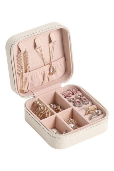 Szkatułka kuferek organizer na biżuterię podróżna 10 cm x 10 cm