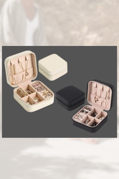 Szkatułka kuferek organizer na biżuterię podróżna 10 cm x 10 cm