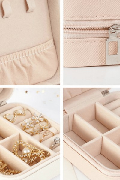 Szkatułka kuferek organizer na biżuterię podróżna 10 cm x 10 cm