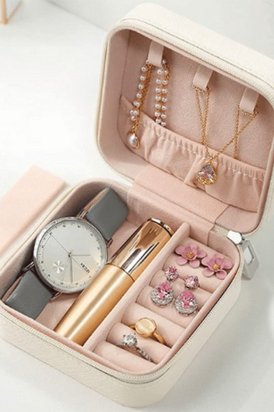 Szkatułka kuferek organizer na biżuterię podróżna 10 cm x 10 cm