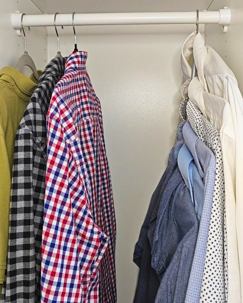 Wieszak na koszule metalowy składany 6w1