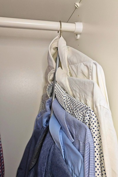 Wieszak na koszule metalowy składany 6w1