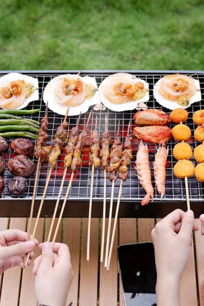 Grill turystyczny przenośny składany walizka węglowy