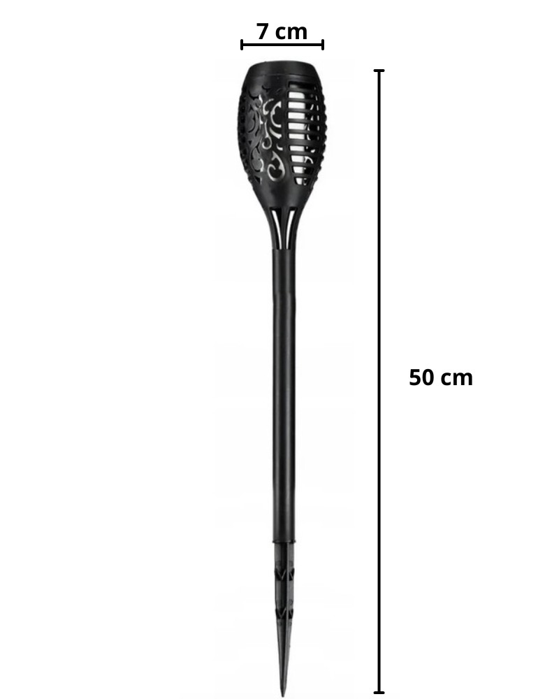 Lampa LED solarna płomień Lampa LED solarna płomień wymiary