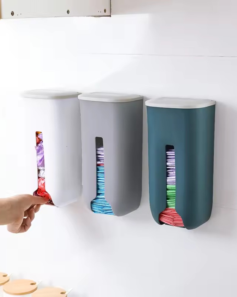 Pojemnik na reklamówki siatki torby organizer na worki kuchenny na ścianę