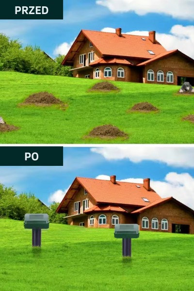 Odstraszacz solarny na krety gryzonie