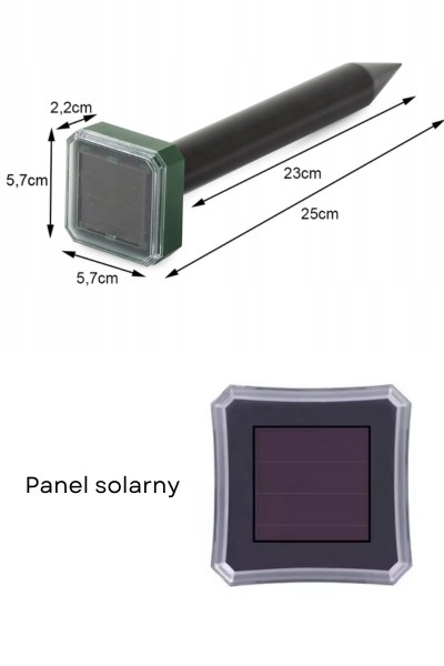 Odstraszacz solarny na krety gryzonie wymiary