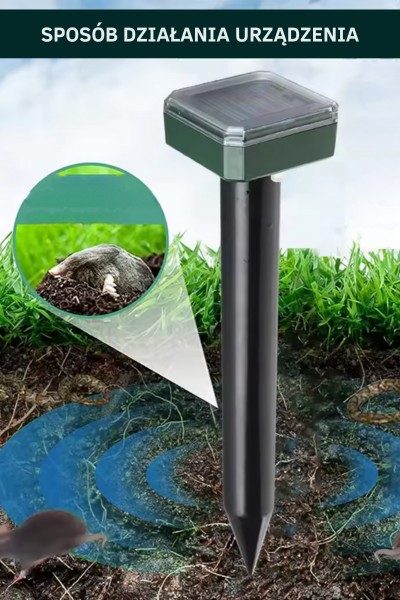 Odstraszacz solarny na krety gryzonie