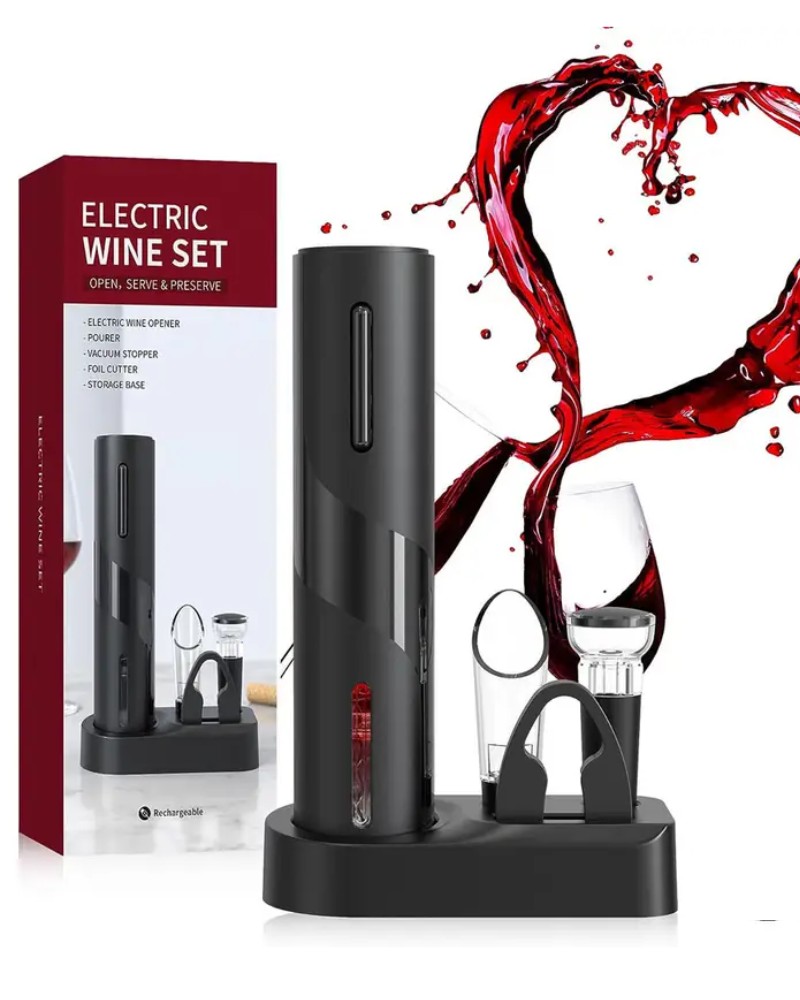 Elektryczny korkociąg automatyczny otwieracz do wina zestaw 4w1