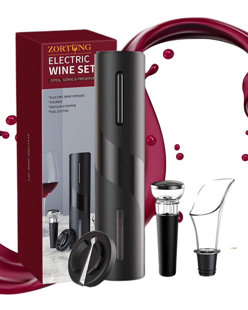 Elektryczny korkociąg automatyczny otwieracz do wina zestaw 4w1